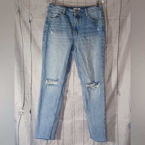OAT New York Light Blue Distressed Women's Jeans - Picture 1 of 13
